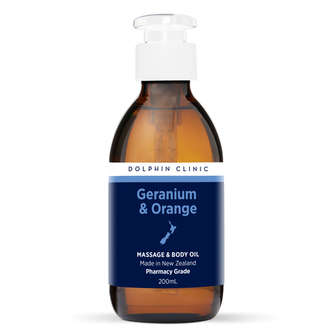 GERANIUM & ORANGE MASSAGE OIL 200ML