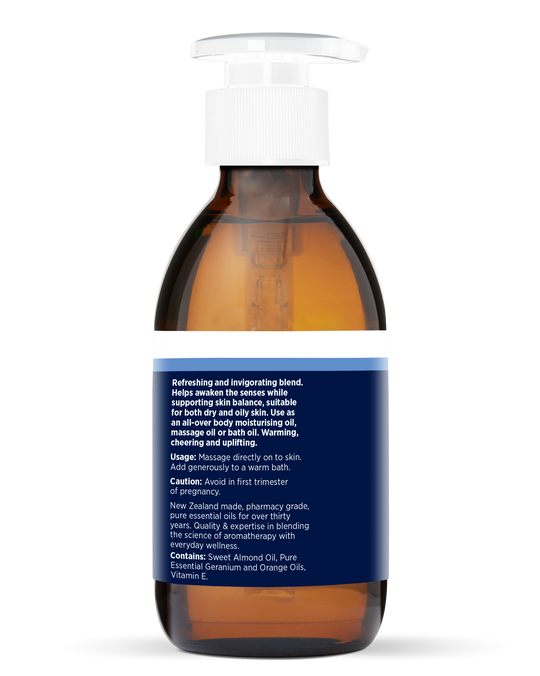GERANIUM & ORANGE MASSAGE OIL 200ML